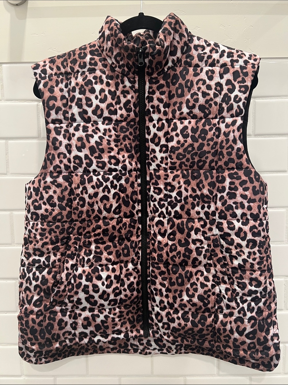 Leopard Print Puffer Vest